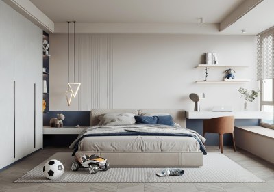 现代男孩儿童房3D模型下载